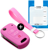 TBU car Kia Capa Silicone Chave do carro - Capa protetora - Tampa remota FOB - Rosa