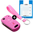 Capa para chave do carro compatível com Kia - Capa Protetora de Chave Remota de Silicone - Tampa Remota FOB - Rosa