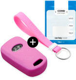 TBU car TBU car Car key cover compatible with Kia - Silicone Protective Remote Key Shell - FOB Case Cover - Pink