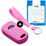 Capa para chave do carro compatível com Kia - Capa Protetora de Chave Remota de Silicone - Tampa Remota FOB - Rosa