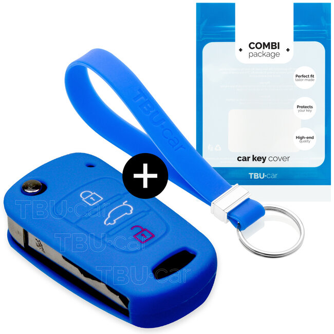 Capa para chave do carro compatível com Kia - Capa Protetora de Chave Remota de Silicone - Tampa Remota FOB - Azul