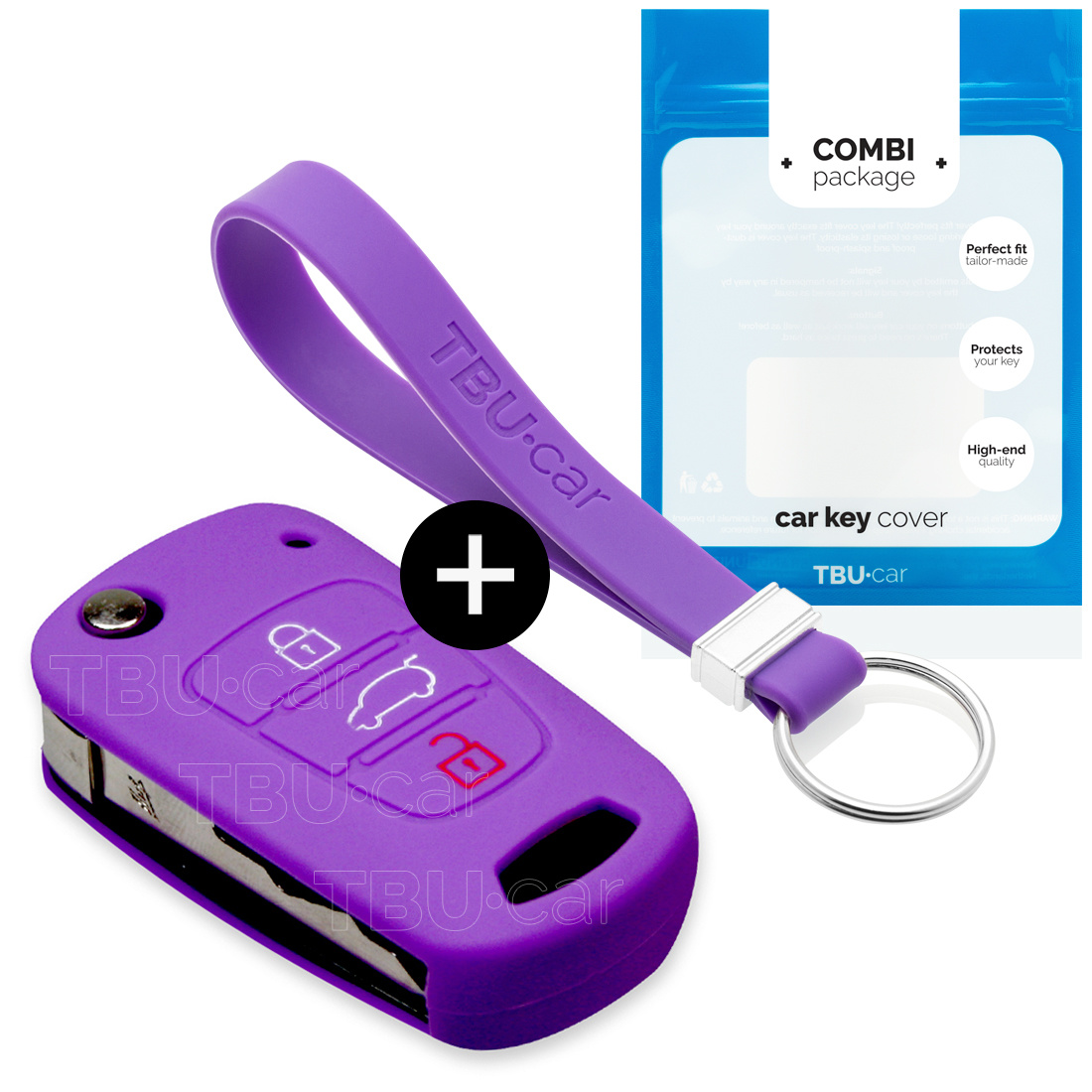 TBU car Kia Capa Silicone Chave do carro - Capa protetora - Tampa remota FOB - Roxo