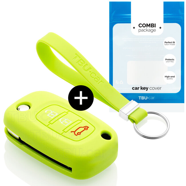 Funda Carcasa llave compatible con Smart - Funda de Silicona - Cover de Llave Coche - Verde lima