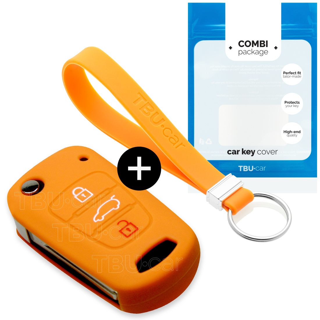 TBU car TBU car Funda Carcasa llave compatible con Kia - Funda de Silicona - Cover de Llave Coche - Naranja