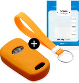 TBU car TBU car Funda Carcasa llave compatible con Kia - Funda de Silicona - Cover de Llave Coche - Naranja