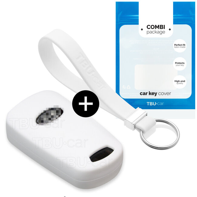 Housse de Protection clé compatible avec Kia - Coque Cover Housse étui en Silicone - Blanc