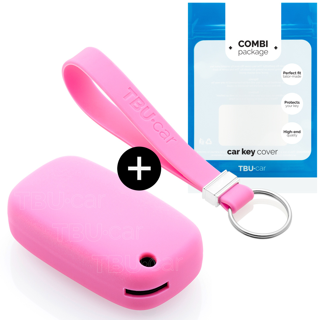 TBU car Smart Capa Silicone Chave do carro - Capa protetora - Tampa remota FOB - Rosa