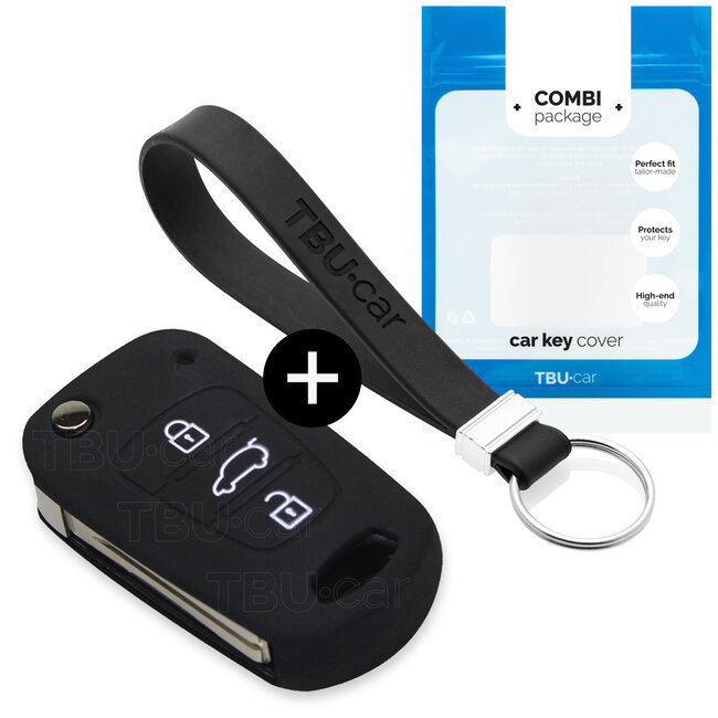 Capa para chave do carro compatível com Kia - Capa Protetora de Chave Remota de Silicone - Tampa Remota FOB - Preto