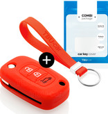 TBU car TBU car Car key cover compatible with Smart - Silicone Protective Remote Key Shell - FOB Case Cover - Red