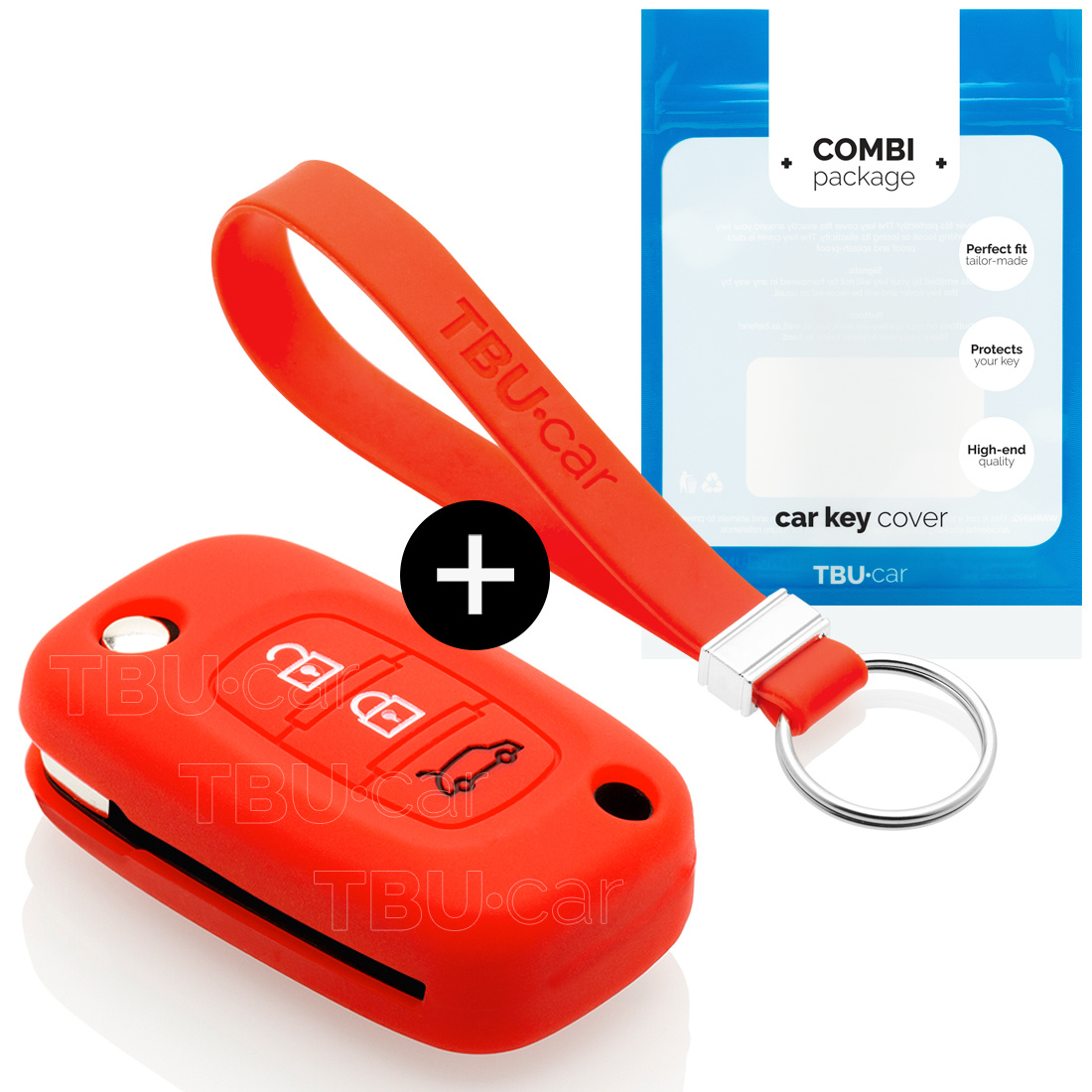 TBU car Smart Capa Silicone Chave do carro - Capa protetora - Tampa remota FOB - Vermelho