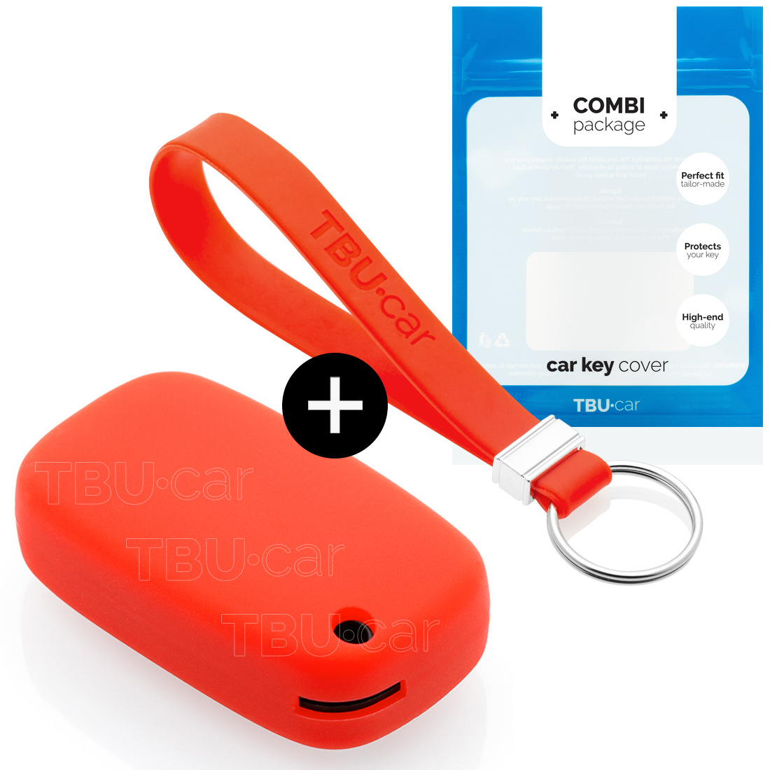 TBU car Smart Capa Silicone Chave do carro - Capa protetora - Tampa remota FOB - Vermelho