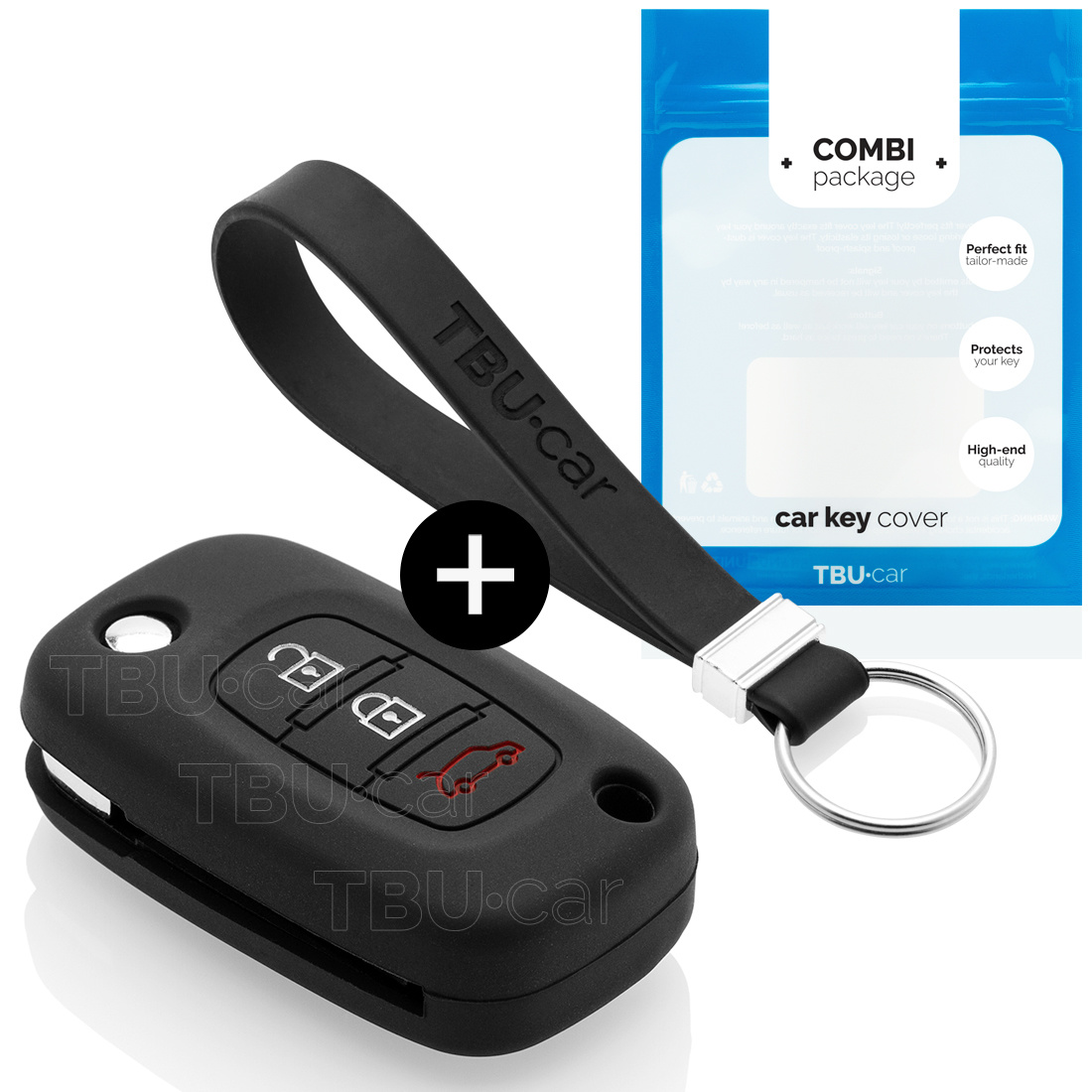 TBU car TBU car Car key cover compatible with Smart - Silicone Protective Remote Key Shell - FOB Case Cover - Black