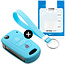 Housse de Protection clé compatible avec Kia - Coque Cover Housse étui en Silicone - Bleu clair