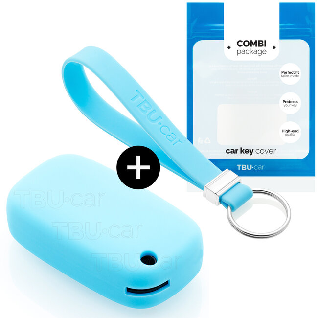 Capa para chave do carro compatível com Smart - Capa Protetora de Chave Remota de Silicone - Tampa Remota FOB - Azul claro