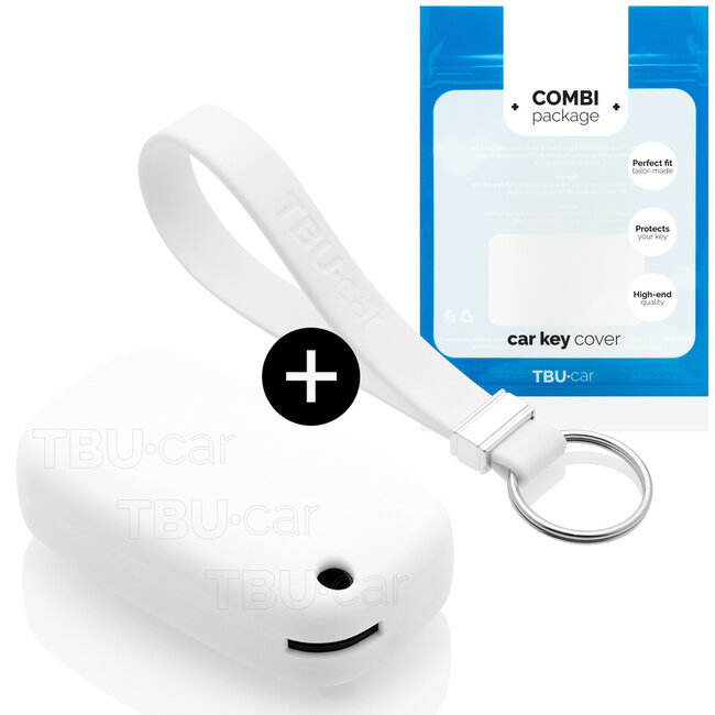 Funda Carcasa llave compatible con Smart - Funda de Silicona - Cover de Llave Coche - Blanco
