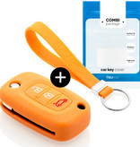 TBU car TBU car Housse de Protection clé compatible avec Smart - Coque Cover Housse étui en Silicone - Orange