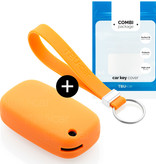 TBU car TBU car Car key cover compatible with Smart - Silicone Protective Remote Key Shell - FOB Case Cover - Orange