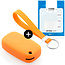Capa para chave do carro compatível com Smart - Capa Protetora de Chave Remota de Silicone - Tampa Remota FOB - Laranja