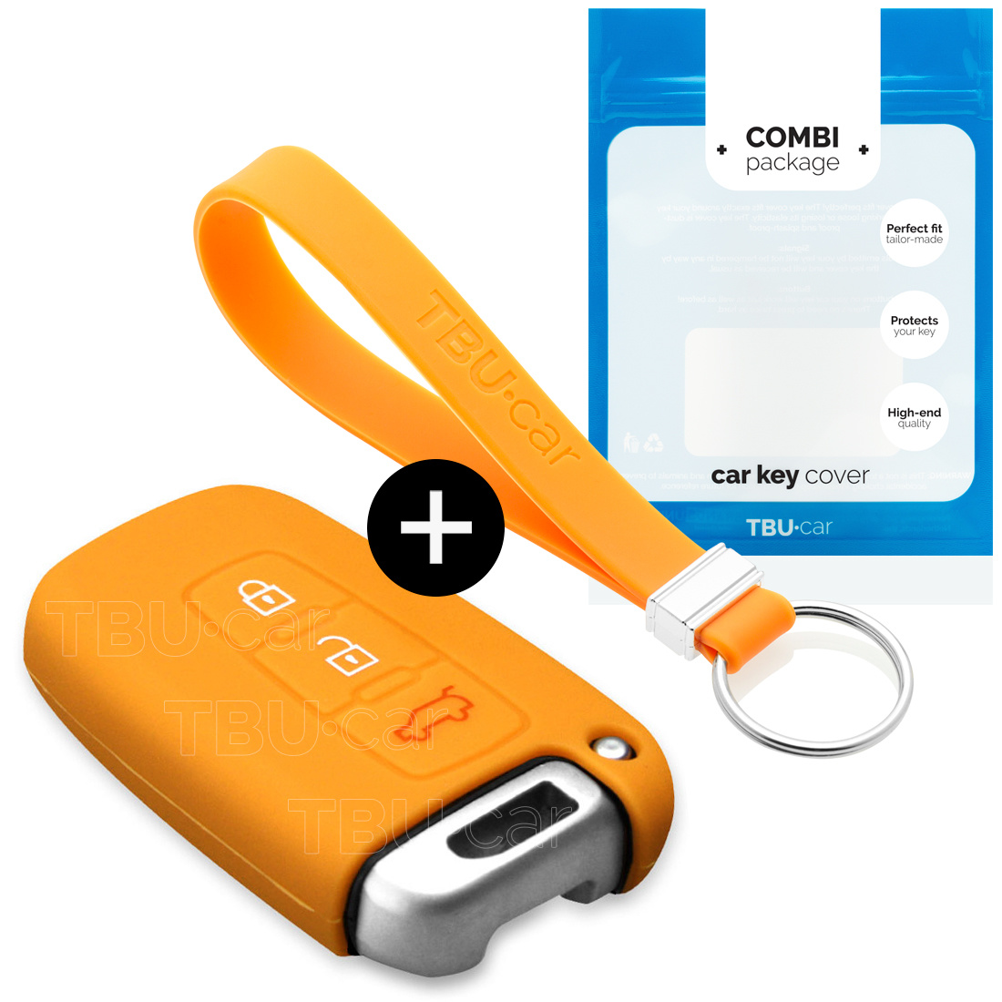 TBU car TBU car Funda Carcasa llave compatible con Kia - Funda de Silicona - Cover de Llave Coche - Naranja