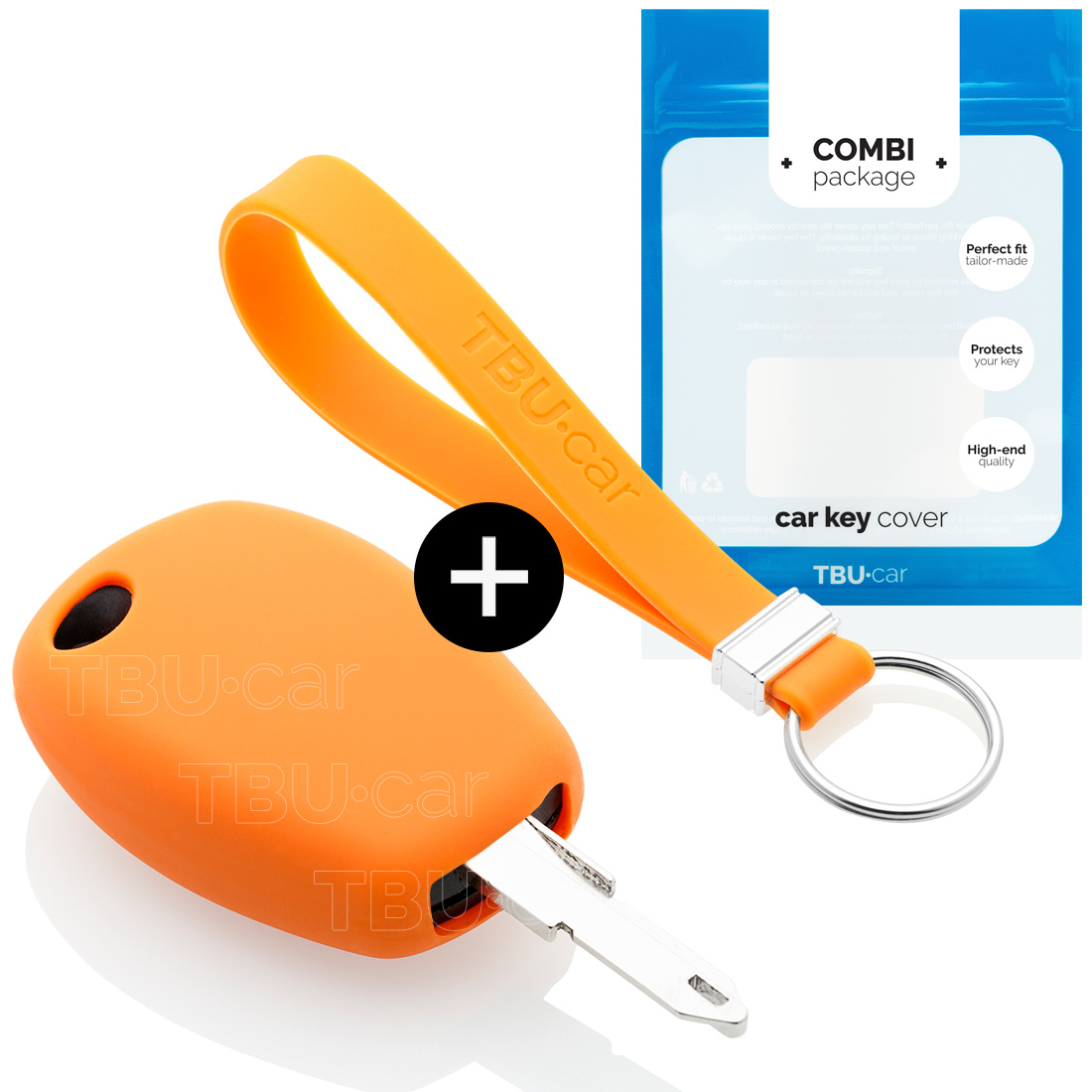 TBU car TBU car Housse de Protection clé compatible avec Smart - Coque Cover Housse étui en Silicone - Orange