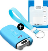 TBU car TBU car Car key cover compatible with Kia - Silicone Protective Remote Key Shell - FOB Case Cover - Light Blue