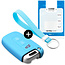Housse de Protection clé compatible avec Kia - Coque Cover Housse étui en Silicone - Bleu clair