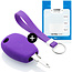 Capa para chave do carro compatível com Smart - Capa Protetora de Chave Remota de Silicone - Tampa Remota FOB - Roxo