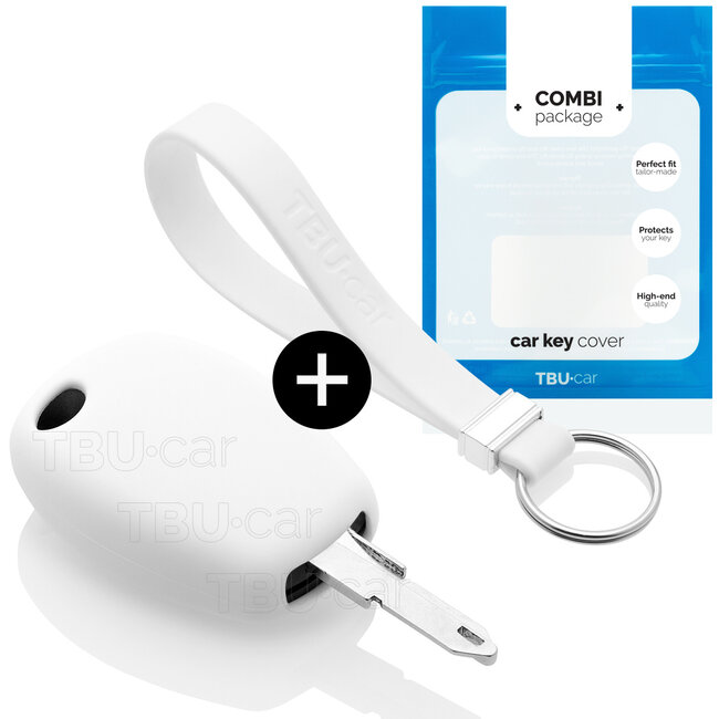 Capa para chave do carro compatível com Smart - Capa Protetora de Chave Remota de Silicone - Tampa Remota FOB - Branco