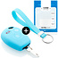 Capa para chave do carro compatível com Smart - Capa Protetora de Chave Remota de Silicone - Tampa Remota FOB - Azul claro