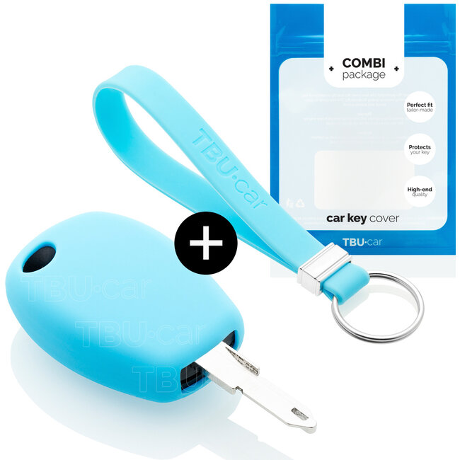 Car key cover compatible with Smart - Silicone Protective Remote Key Shell - FOB Case Cover - Light Blue