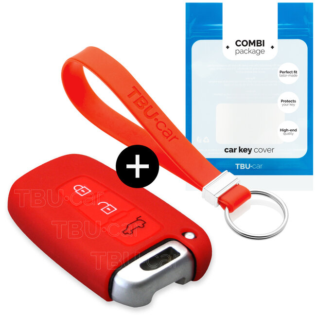 Capa para chave do carro compatível com Kia - Capa Protetora de Chave Remota de Silicone - Tampa Remota FOB - Vermelho