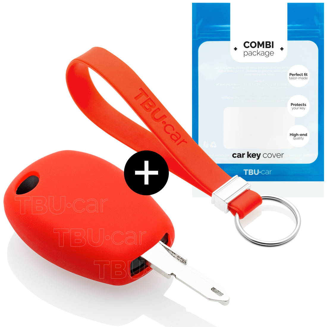 TBU car TBU car Car key cover compatible with Smart - Silicone Protective Remote Key Shell - FOB Case Cover - Red