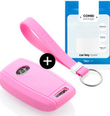 TBU car TBU car Car key cover compatible with Kia - Silicone Protective Remote Key Shell - FOB Case Cover - Pink