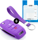 TBU car Kia Capa Silicone Chave do carro - Capa protetora - Tampa remota FOB - Roxo