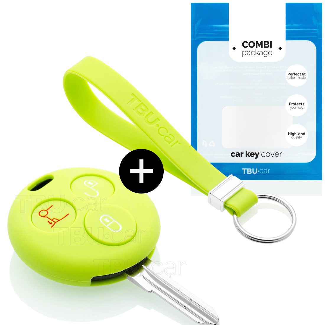 TBU car TBU car Housse de Protection clé compatible avec Smart - Coque Cover Housse étui en Silicone - Citron vert