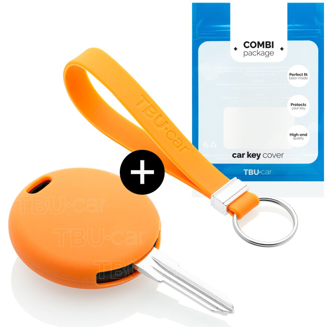 Sleutel cover compatibel met Smart - Silicone sleutelhoesje - beschermhoesje autosleutel - Oranje