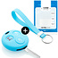 Capa para chave do carro compatível com Smart - Capa Protetora de Chave Remota de Silicone - Tampa Remota FOB - Azul claro