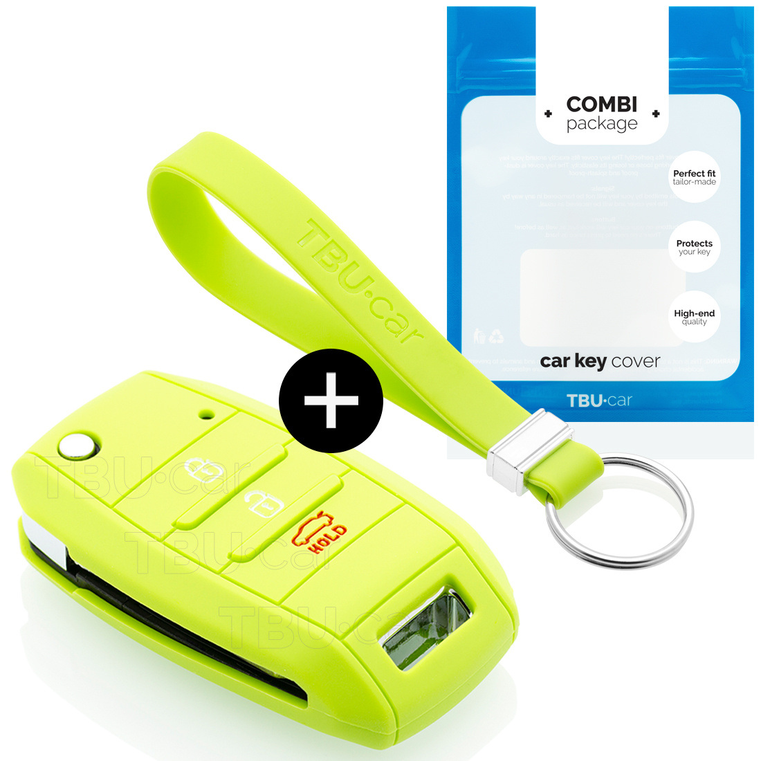 TBU car TBU car Car key cover compatible with Kia - Silicone Protective Remote Key Shell - FOB Case Cover - Lime green