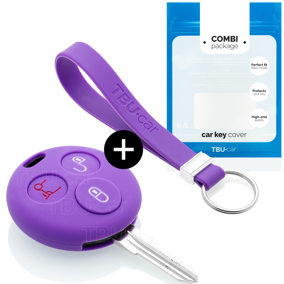 TBU car TBU car Housse de Protection clé compatible avec Smart - Coque Cover Housse étui en Silicone - Violet