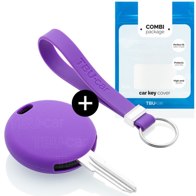 Funda Carcasa llave compatible con Smart - Funda de Silicona - Cover de Llave Coche - Violeta