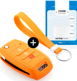 TBU car TBU car Car key cover compatible with Kia - Silicone Protective Remote Key Shell - FOB Case Cover - Orange