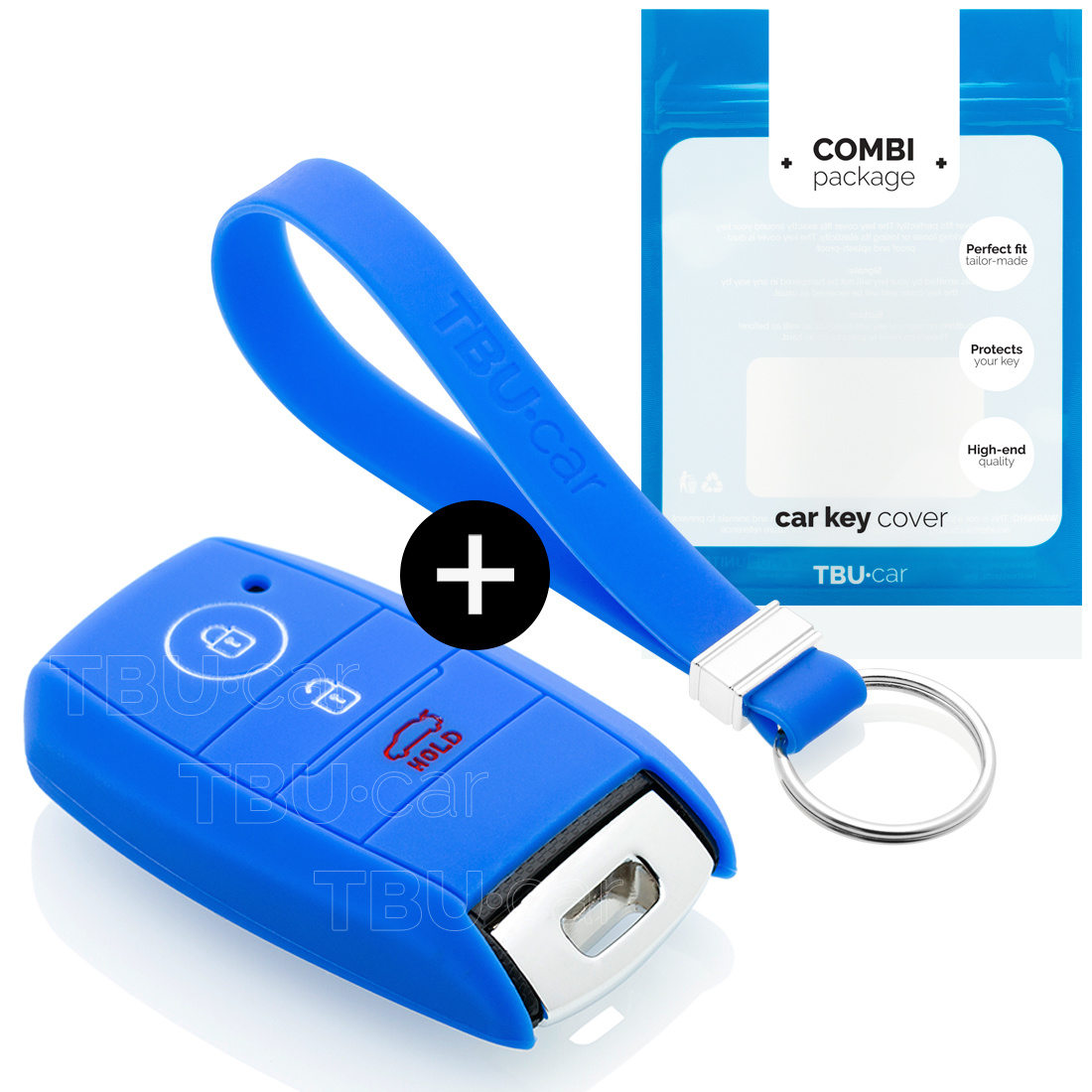 TBU car Autoschlüssel Hülle kompatibel mit Kia 3 Tasten (Keyless Entry) -  Schutzhülle aus Silikon - Auto Schlüsselhülle Cover in Blau