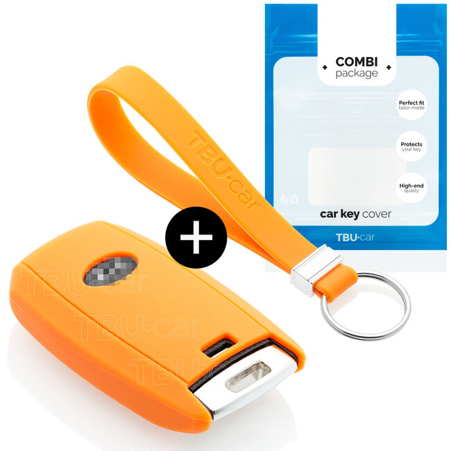 Capa para chave do carro compatível com Kia - Capa Protetora de Chave Remota de Silicone - Tampa Remota FOB - Laranja