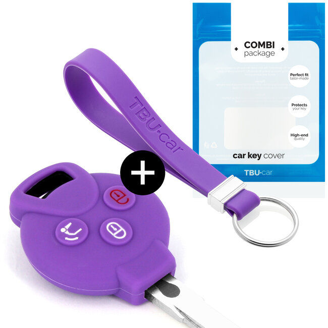 Housse de Protection clé compatible avec Smart - Coque Cover Housse étui en Silicone - Violet