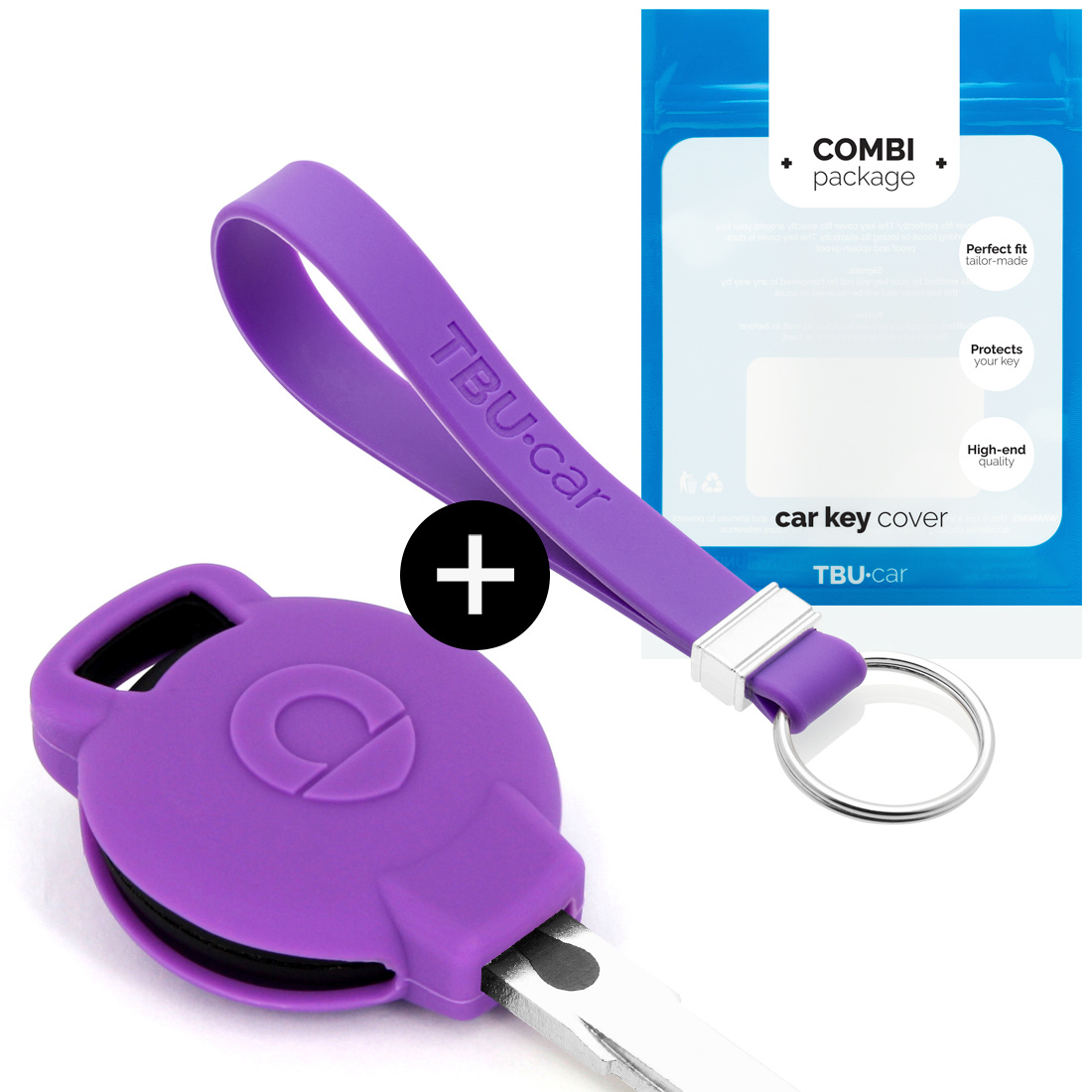 TBU car Smart Capa Silicone Chave do carro - Capa protetora - Tampa remota FOB - Roxo