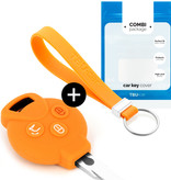 TBU car TBU car Car key cover compatible with Smart - Silicone Protective Remote Key Shell - FOB Case Cover - Orange