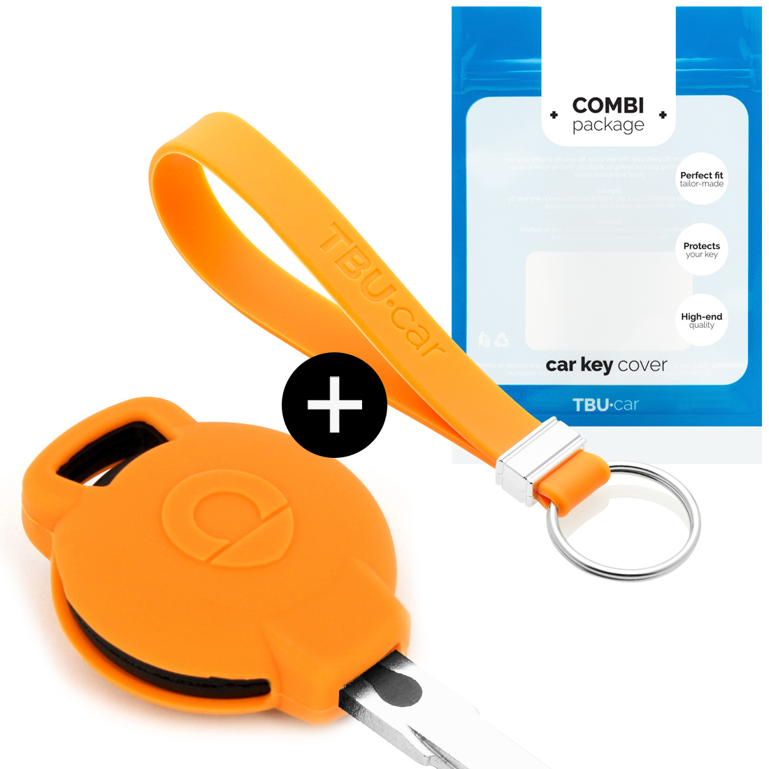 TBU car TBU car Car key cover compatible with Smart - Silicone Protective Remote Key Shell - FOB Case Cover - Orange