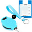 Capa para chave do carro compatível com Smart - Capa Protetora de Chave Remota de Silicone - Tampa Remota FOB - Azul claro
