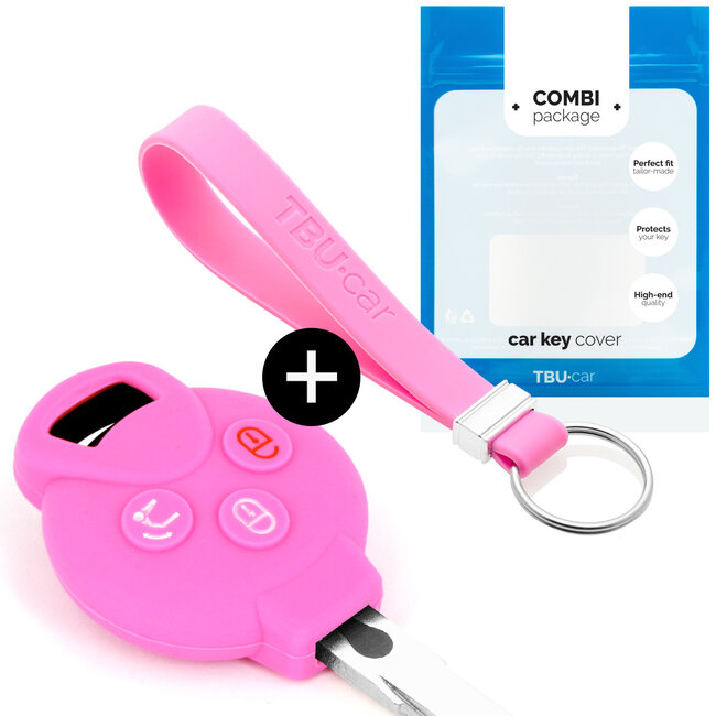 Cover chiavi auto compatibile con Smart - Copertura protettiva - Custodia Protettiva in Silicone - Rosa