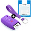 Capa para chave do carro compatível com Kia - Capa Protetora de Chave Remota de Silicone - Tampa Remota FOB - Roxo